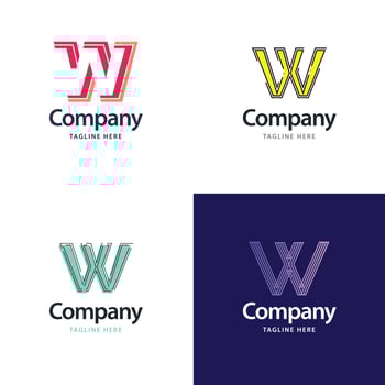 Letter W Big Logo Pack Design Creative Modern logos design for your business vector