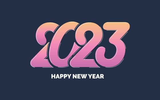 new year 2023 Pink logo design vector