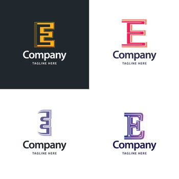 Letter E Big Logo Pack Design Creative Modern logos design for your business vector