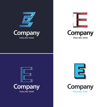 Letter E Big Logo Pack Design Creative Modern logos design for your business vector