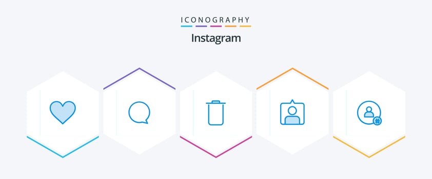Instagram 25 Blue icon pack including contact. tweet. sets. hash tag. sets vector
