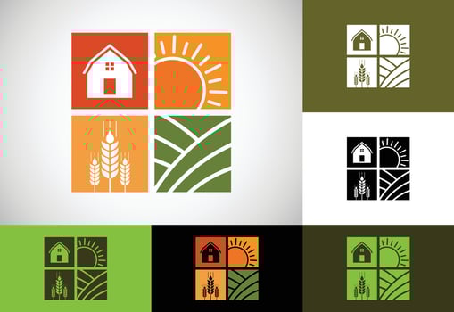 Farm House concept logo Template, Agriculture icon sign symbol vector