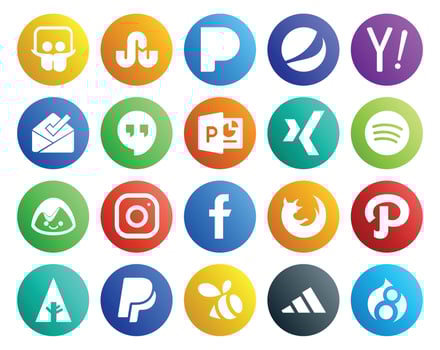 20 Social Media Icon Pack Including forrst browser powerpoint firefox instagram vector