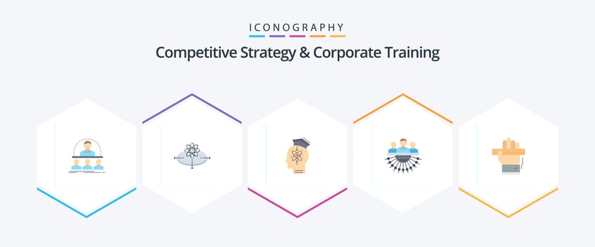 Competitive Strategy And Corporate Training 25 Flat icon pack including human. allocation. innovation. skill. human vector
