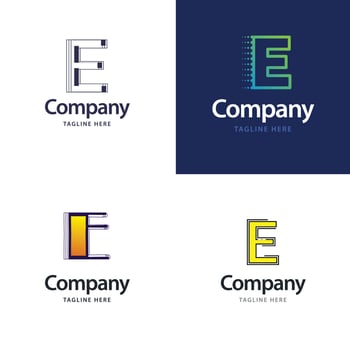 Letter E Big Logo Pack Design Creative Modern logos design for your business vector