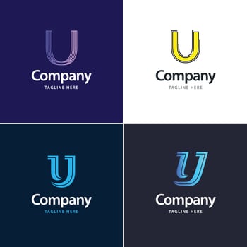 Letter U Big Logo Pack Design Creative Modern logos design for your business vector