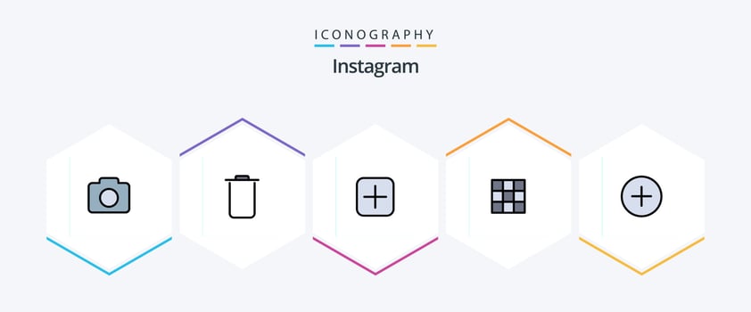 Instagram 25 FilledLine icon pack including . add. sets. twitter. instagram vector
