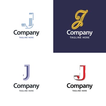 Letter J Big Logo Pack Design Creative Modern logos design for your business vector