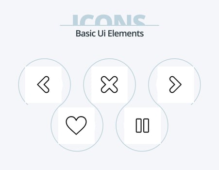 Basic Ui Elements Line Icon Pack 5 Icon Design. write. study. up. pencil. backword vector