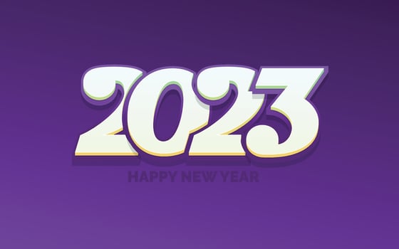 Happy new year 2023 White background Text logo design vector