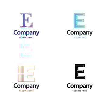 Letter E Big Logo Pack Design Creative Modern logos design for your business vector