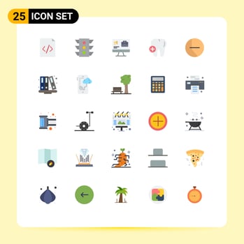 25 Creative Icons Modern Signs and Symbols of pie chart computer tooth hospital Editable Vector Design Elements