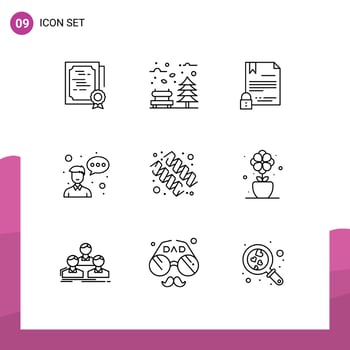 Modern Set of 9 Outlines and symbols such as entrepreneur avatar tree internet digital Editable Vector Design Elements