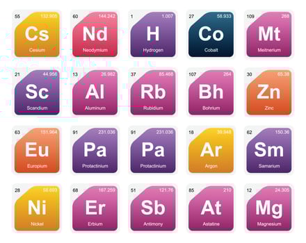 20 Preiodic table of the elements Icon Pack Design vector