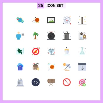 Modern Set of 25 Flat Colors Pictograph of magic wand halloween focus coding web Editable Vector Design Elements