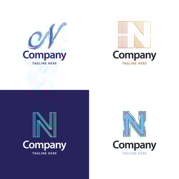 Letter N Big Logo Pack Design Creative Modern logos design for your business vector
