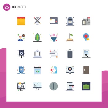 25 Creative Icons Modern Signs and Symbols of mailbox email electric post letter Editable Vector Design Elements