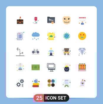 Set of 25 Modern UI Icons Symbols Signs for mask anonymous rose safe folder gdpr Editable Vector Design Elements