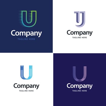 Letter U Big Logo Pack Design Creative Modern logos design for your business vector