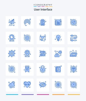 Creative User Interface 25 Blue icon pack  Such As map. user. user. select. interface vector