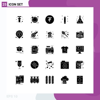 25 Solid Glyph concept for Websites Mobile and Apps tube chemistry currency wand magic wand Editable Vector Design Elements