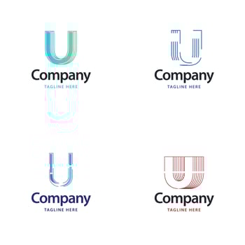 Letter U Big Logo Pack Design Creative Modern logos design for your business vector