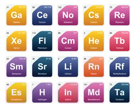20 Preiodic table of the elements Icon Pack Design vector
