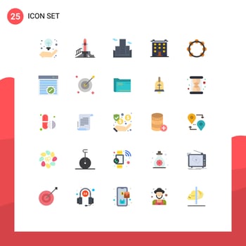 Set of 25 Modern UI Icons Symbols Signs for audio home political construction big Editable Vector Design Elements