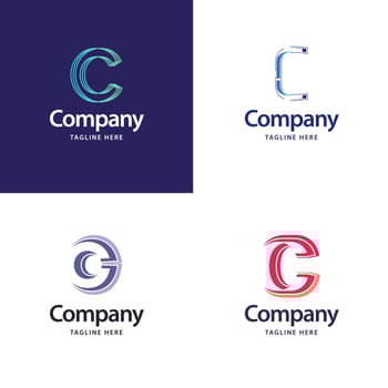 Letter C Big Logo Pack Design Creative Modern logos design for your business vector