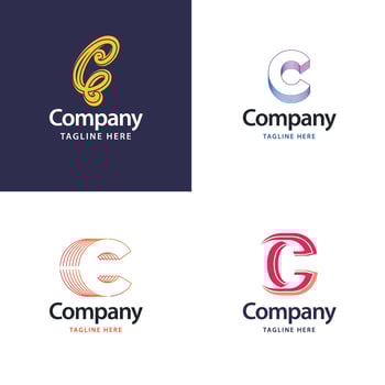 Letter C Big Logo Pack Design Creative Modern logos design for your business vector