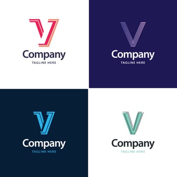 Letter V Big Logo Pack Design Creative Modern logos design for your business vector
