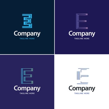 Letter E Big Logo Pack Design Creative Modern logos design for your business vector