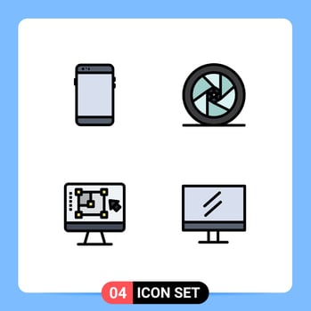 4 Creative Icons Modern Signs and Symbols of phone superstar huawei featured star decrease Editable Vector Design Elements