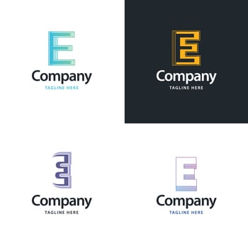 Letter E Big Logo Pack Design Creative Modern logos design for your business vector