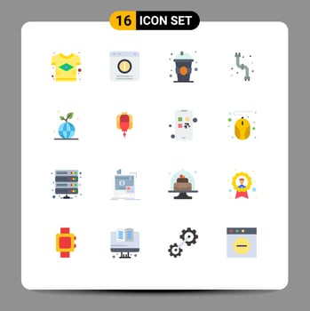 Set of 16 Vector Flat Colors on Grid for plumbing pipes help mechanical education Editable Pack of Creative Vector Design Elements