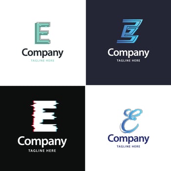 Letter E Big Logo Pack Design Creative Modern logos design for your business vector