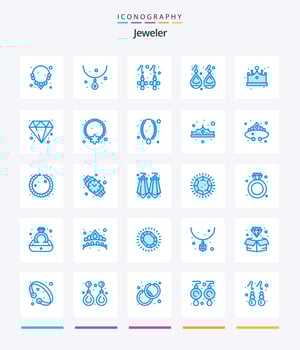Creative Jewellery 25 Blue icon pack  Such As jewelry. cap. earplugs. jewelry. crown vector