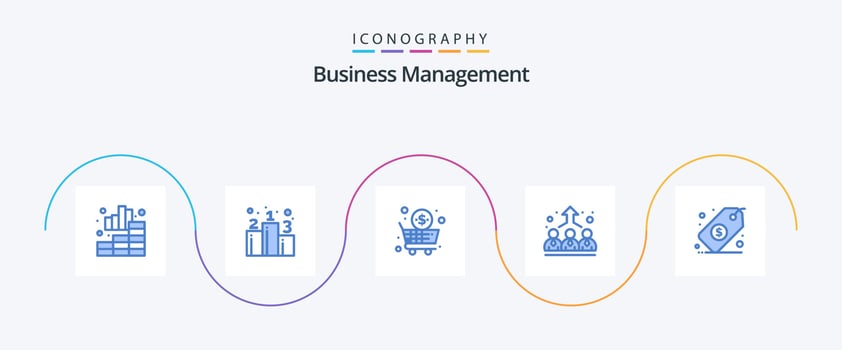 Business Management Blue 5 Icon Pack Including management. management. business. employer. business vector