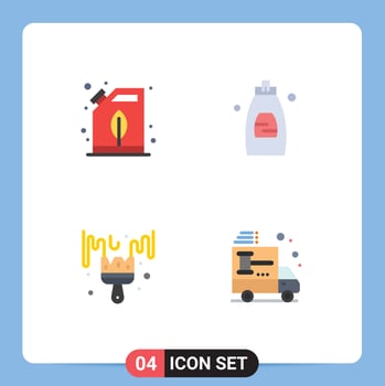 Stock Vector Icon Pack of 4 Line Signs and Symbols for can color oil shower hobby Editable Vector Design Elements