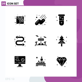 Set of 9 Modern UI Icons Symbols Signs for real estate board biology watch kit arrows Editable Vector Design Elements