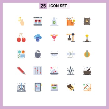 Set of 25 Modern UI Icons Symbols Signs for agriculture shopping valentine exclamation bag Editable Vector Design Elements