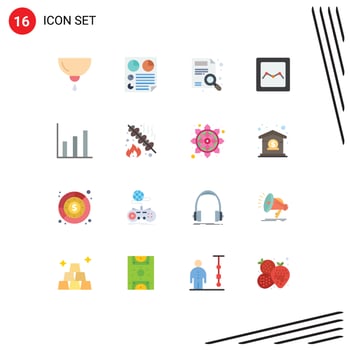 Modern Set of 16 Flat Colors and symbols such as finance chart report analytics report Editable Pack of Creative Vector Design Elements