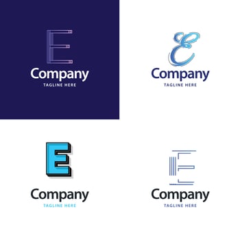 Letter E Big Logo Pack Design Creative Modern logos design for your business vector