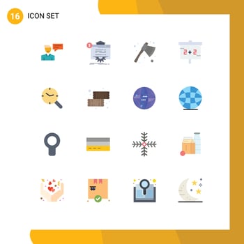 Universal Icon Symbols Group of 16 Modern Flat Colors of search education technology blackboard camping Editable Pack of Creative Vector Design Elements