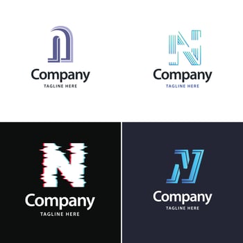 Letter N Big Logo Pack Design Creative Modern logos design for your business vector