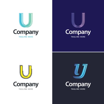 Letter U Big Logo Pack Design Creative Modern logos design for your business vector