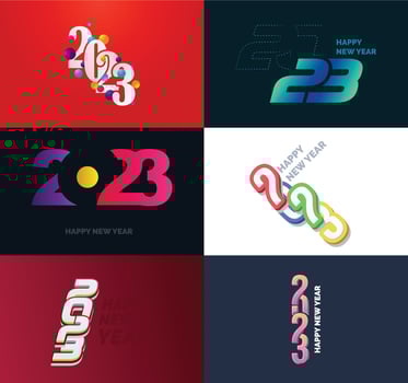 Big Set of 2023 Happy New Year logo text design 2023 number design template vector
