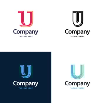 Letter U Big Logo Pack Design Creative Modern logos design for your business vector