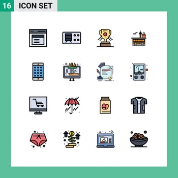 16 Creative Icons Modern Signs and Symbols of application transport award transit conveyance Editable Creative Vector Design Elements