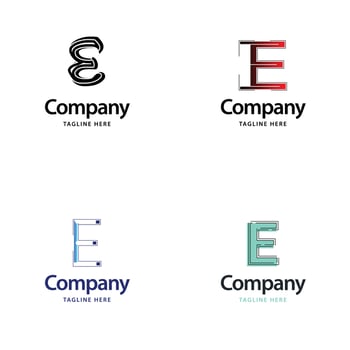 Letter E Big Logo Pack Design Creative Modern logos design for your business vector